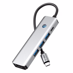 Tech-Protect HB01 HUB adapteris 5in1 USB-C + USB3.0 + HDMI 4K 60Hz + PD100W - pelēks