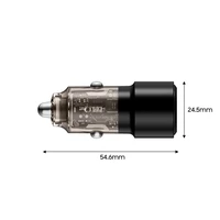 CC03 2 portu PD75W auto lādētājs - melns