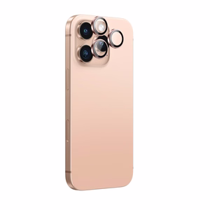 AmazingThing AR alumīnija 3 objektīvu stikls ar objektīva rāmi iPhone 16 Pro / 16 Pro Max - rozā zelts