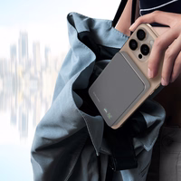 Blavec Portatīvais lādētājs 5000mAh BJ-04 Īpaši Plāns 7,8mm - Type C - 22,5W magnētiskā Magsafe 3 in 1 (PBBJ04-MC5G) pelēka stikls