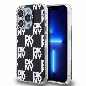 DKNY IML rūtainais mono raksts viedtālruņa apvalks iPhone 15 Pro - melns