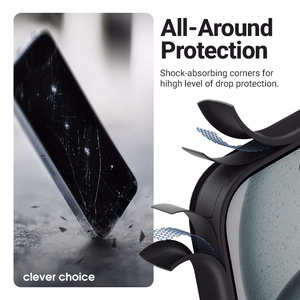 Crong Hybrid Frost MAG Cover MagSafe vāciņš ierīcei iPhone Air, melns
