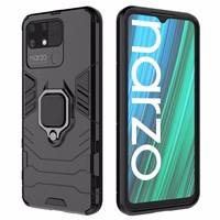 Ring Armor izturīgs hibrīda apvalks ar magnētisko turētāju Realme Narzo 50A Melns