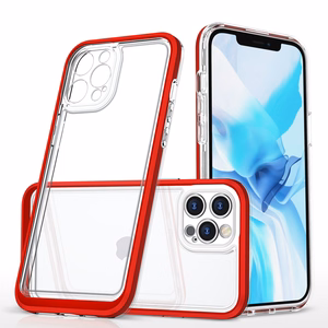 Skaidrs 3in1 vāciņš iPhone 12 Pro Max rāmis želeja sarkana krāsa