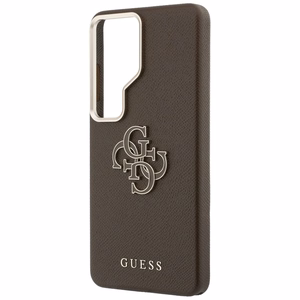 Guess maciņš Grained Big 4G Metal Logo priekš Samsung Galaxy S26 Ultra brūns