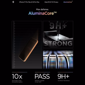 Spigen Glas.tR EZ Fit privātuma rūdīto aizsargstiklu komplekts iPhone 16 Pro Max / 17 Pro Max – 2 gab.