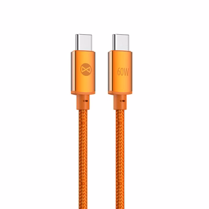 Forever Saffron kabelis USB-C - USB-C 1,0 m 60W oranžs