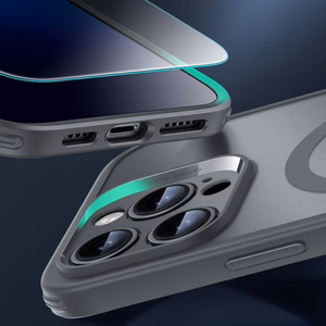 ESR Klasisks Pro komplekts Halolock Magnētiskais iPhone 16 Pro Max viedtālruņa apvalks - pelēks (m)