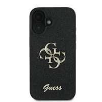 Guess Fixed Glitter Big 4G viedtālruņa apvalks iPhone 16 Plus - melns