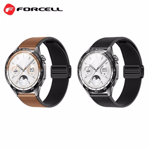 FORCELL F-DESIGN FS20 magnētiskā ekoloģiskās ādas siksniņa SAMSUNG pulkstenim 20 mm brūna