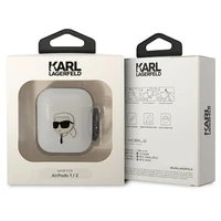 Karl Lagerfeld KLA2HNIKTCT AirPods 1/2 apvalks caurspīdīgs Karl`s Head