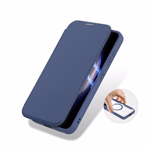 Dux Ducis Skin X Pro viedtālruņa apvalks Samsung S24+ ar magnētisko gredzenu un atloku - zils
