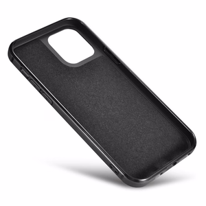 iCarer ādas vaska apvalks pārklāts ar dabīgu ādu iPhone 12 Pro Max melns (ALI1206-BK)