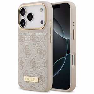 Guess 4G Logo Plate MagSafe Чехол для iPhone 17 Pro - розовый