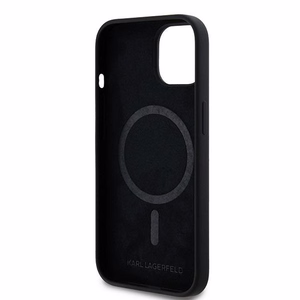 Karl Lagerfeld silikona Karl&Choupette magnētiskais viedtālruņa apvalks iPhone 15 Plus / 14 Plus - melns
