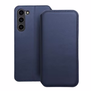 DUAL POCKET grāmatas tipa viedtālruņa apvalks SAMSUNG S24 Plus tumši zils