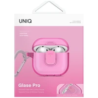 Uniq Glase Pro apvalks AirPods 4 - rozā