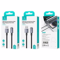 USAMS Kabelis USB na Lightning 2,4A 2m Fast Charging tērauda SJ669USB01 (US-SJ669)