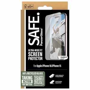 SAFE by PanzerGlass iPhone 16 6.1" aizsargstikls īpaši plats SAFE95875