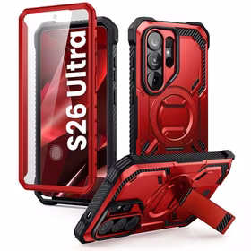 Supcase ArmorBox Mag MagSafe Maciņš for Samsung Galaxy S26 Ultra - sarkans and melns