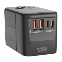 Blitzwolf BW-TA2 5-in-1 ceļojumu adapteris 2xUSB PD + 2xC QC + C GaN 100W