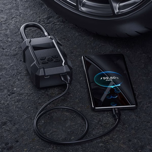 WEKOME Pi801 pārnēsājams elektriskais riepu kompresors ar 2000 mAh ārējo akumulatoru, melns