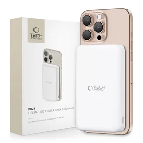 Tech-Protect PB24 LifeMag QI2 MagSafe 10000mAh Portatīvais lādētājs (m) - balts