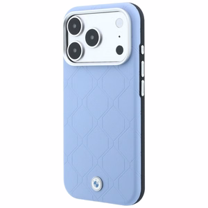 BMW Sign Deboss Quilted Metal Logo vāciņš modelim iPhone 18 Pro Max / 17 Pro Max, saderīgs ar MagSafe – zils