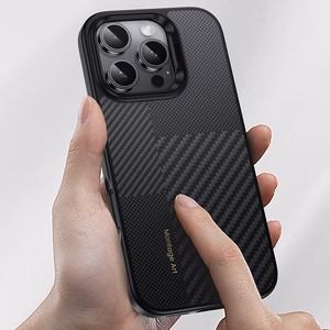 Benks Montage magnētiskais Armor Pro Kevlar viedtālruņa apvalks ar metāla rāmi 600D+1500D Iphone 16 melns