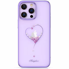 Kingxbar Wish Series silikonais viedtālruņa apvalks iPhone 14 Plus ar Swarovski kristāliem violeta krāsā