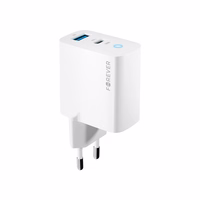 Forever TC-06-20AC PD QC lādētājs 1x USB-C 1x USB 20W balts
