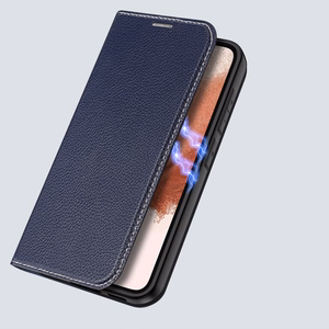 Dux Ducis Skin X2 viedtālruņa apvalks Samsung Galaxy S23+ atverams apvalks ar maku un statīvu zils