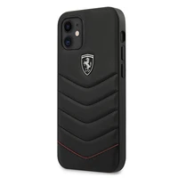 Ferrari FEHQUHCP12SBK iPhone 12 mini 5.4" melns/melns cietais apvalks Off Track Quilted