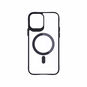3mk satīna bruņu magnētiskais viedtālruņa apvalks ar MagSafe iPhone 12 Pro Max - caurspīdīgs ar melnu rāmi