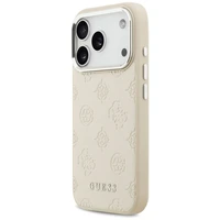 GUESS viedtālruņa apvalks IPHONE 17 Pro saderīgs ar Magnētisko GUHMP17LPSPOSSSE (PU W/ Peony Hot Stamp Script) bēša