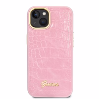 Guess Croco Collection viedtālruņa apvalks iPhone 14 Plus - rozā