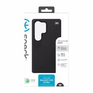 Speck Presidio2 Grip Magnet vāciņš ierīcei Samsung Galaxy S25 Ultra, melns / slānekļa pelēks