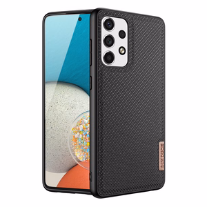 Dux Ducis Fino viedtālruņa apvalks, izgatavots no neilona materiāla, paredzēts Samsung Galaxy A73, melns