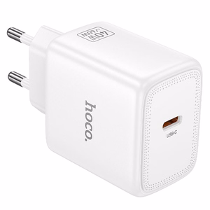 Telefona GaN lādētājs Hoco USB C PD AVS 40W max 60W N83 balts