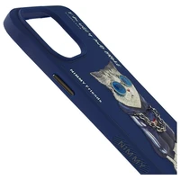 Nimmy Brilles Foršs Kaķis viedtālruņa apvalks iPhone 15 Pro - zils