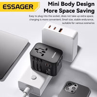 Lādētājs Essager "Travel Global 1" Melns 35W (2xPD / 3xQC3.0) (EU / US / UK)