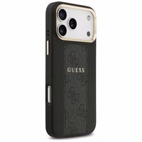 Guess 4G Stripe Magnētiskais viedtālruņa apvalks iPhone 17 Pro Max - melna