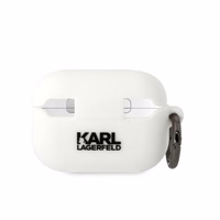 Karl Lagerfeld KLAP2RUNIKH AirPods Pro 2 apvalks balts/balts Silikona Karl Head 3D