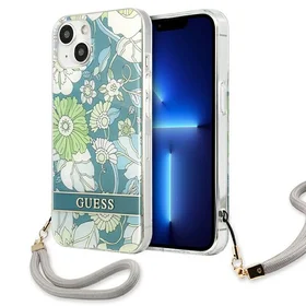 Guess GUHCP13MHFLSN iPhone 13 6.1" zaļš/zaļš cietais apvalks Ziedu Siksniņa