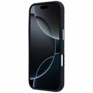 Mercedes daļēji aptverošs ādas MagSafe maciņš ar koka efektu iPhone 17 Pro / 18 Pro, melns