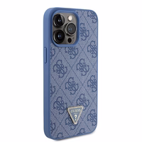Guess GUHCP15XP4TDPB iPhone 15 Pro Max 6.7" zils/zils hardcase Leather 4G Triangle Strass