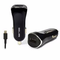 Beline auto lādētājs 1xUSB + lightning 1A iPhone 5/6/7/8/X melns