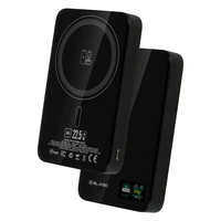 Blavec Portatīvais lādētājs 10000mAh BJ-04 Plāns 13,5mm - Type C - 22,5W magnētiskā Magsafe 3 in 1 (PBBJ04-MC10B) melna stikls