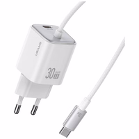 Tīkla lādētājs USAMS JC Series CC264 30W GaN Mini Fast Charge 2xUSB-C balts