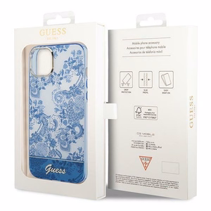 Guess GUHCP14MHGPLHB iPhone 14 Plus 6.7 "zils/zils cietais apvalks Porcelain Collection